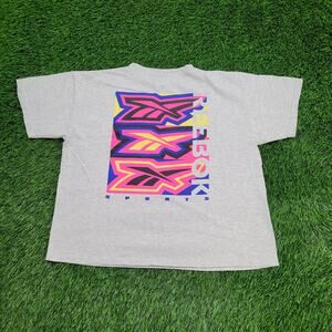 Vintage Reebook Sports Shirt Womens XL 22x22 Gray Spellout